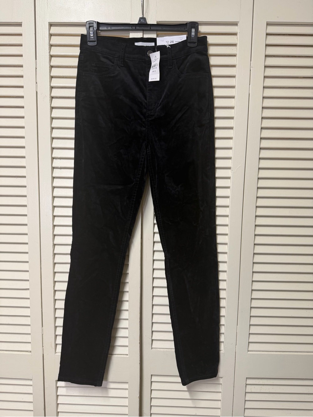 NWT loft Black velvet Pants